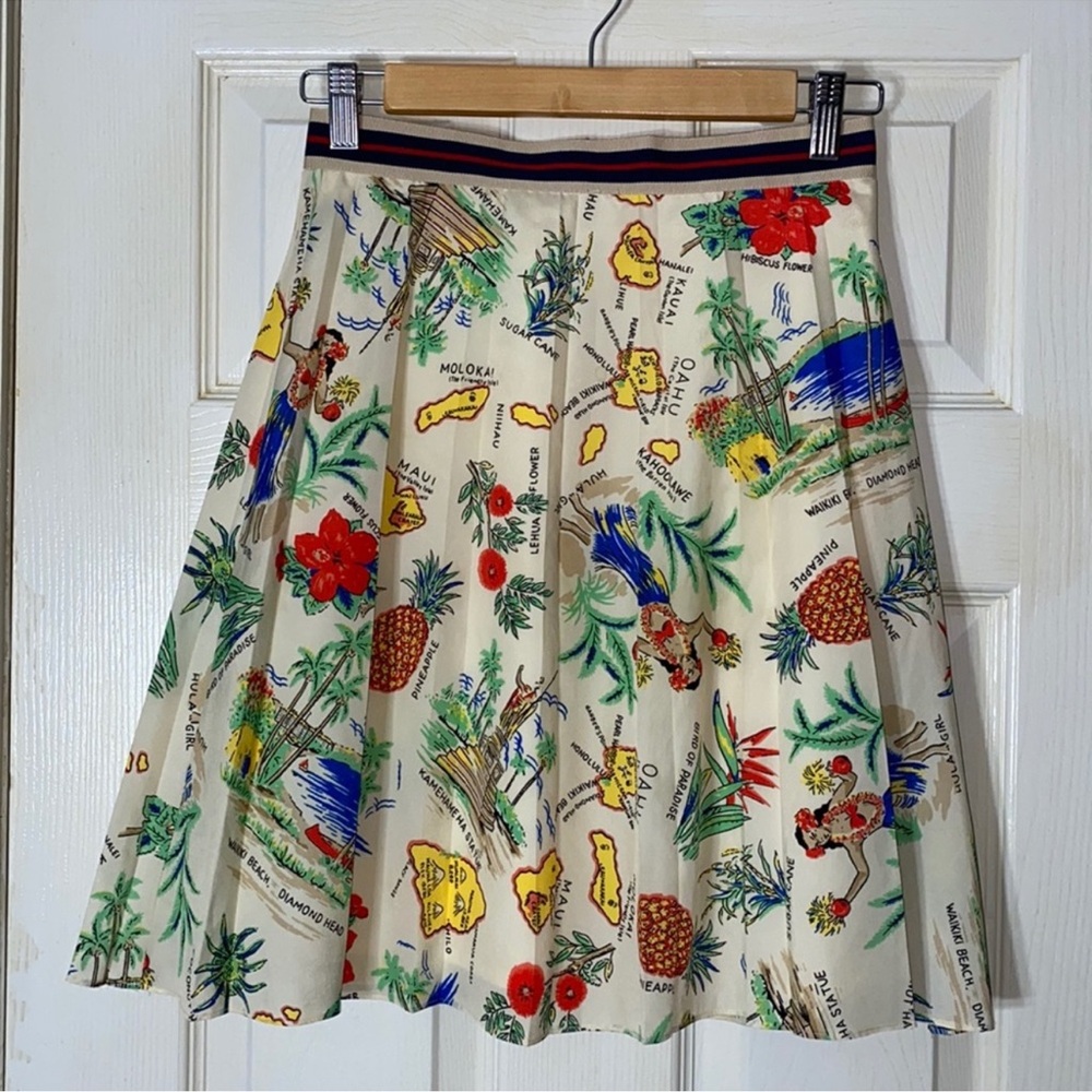 J. Crew Fac Retro Hawaiian Pineapple Skirt Size 00